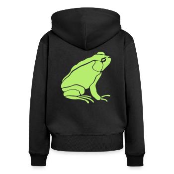 hopping frog animal - Women's Premium Organic Zip Hoodie - black - Back - Julia (174cm)