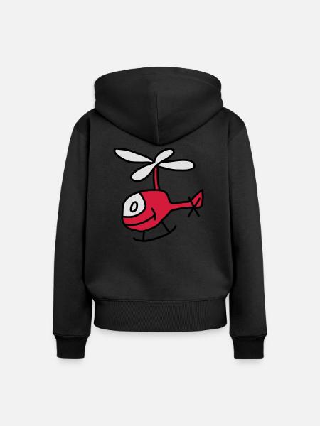 Helicopter - Frauen Premium Bio Zip Hoodie - Schwarz