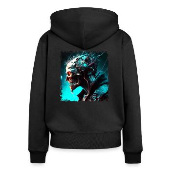 Cyborg or monster as Cyber Android of the future - Women's Premium Organic Zip Hoodie - black - Back - Julia (174cm)