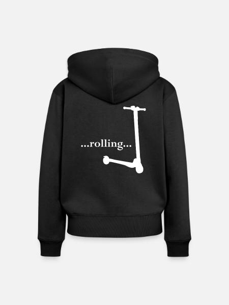 E-Scooter Roller Scooter - Frauen Premium Bio Zip Hoodie - Schwarz