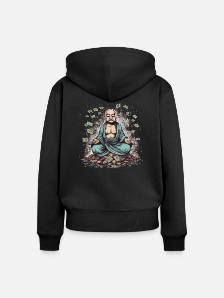 Lass es regnen - Frauen Premium Bio Zip Hoodie - Schwarz
