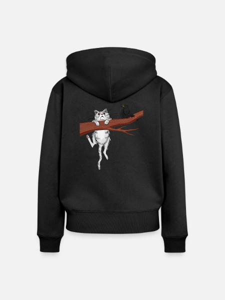 Hang in there 02 - Frauen Premium Bio Zip Hoodie - Schwarz