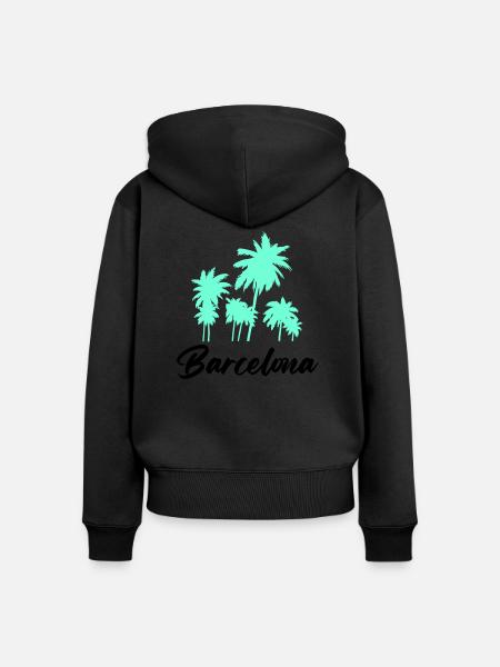 barcelona - Frauen Premium Bio Zip Hoodie - Schwarz
