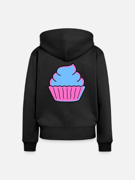 cupcake - Frauen Premium Bio Zip Hoodie - Schwarz