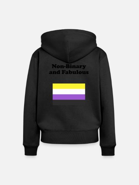 Nicht-binär und fabelhaft - Frauen Premium Bio Zip Hoodie - Schwarz