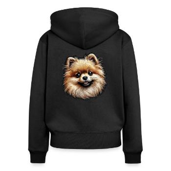 Pommersch-Pommern - Frauen Premium Bio Zip Hoodie - Schwarz - Hinten - Julia (174cm)