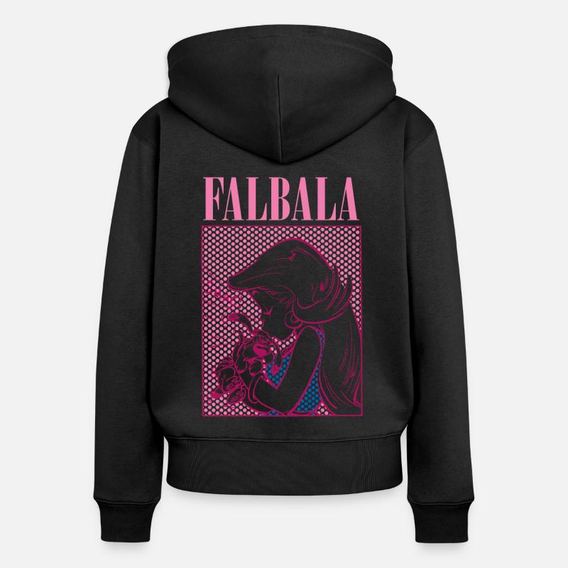 Asterix e Obelix Falbala baciano Idefix - Felpa con cappuccio con zip ecologica premium da donna - nero