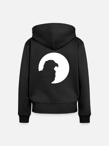 Adler - Frauen Premium Bio Zip Hoodie - Schwarz