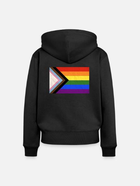 Progress Flag - Frauen Premium Bio Zip Hoodie - Schwarz