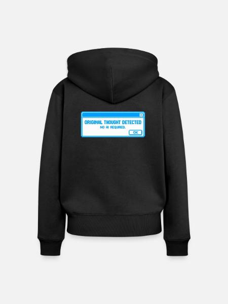 Ursprünglicher Gedanke erkannt – Anti-KI-Schlam - Frauen Premium Bio Zip Hoodie - Schwarz