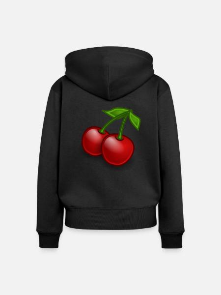 Kirsche Geschenk - Frauen Premium Bio Zip Hoodie - Schwarz