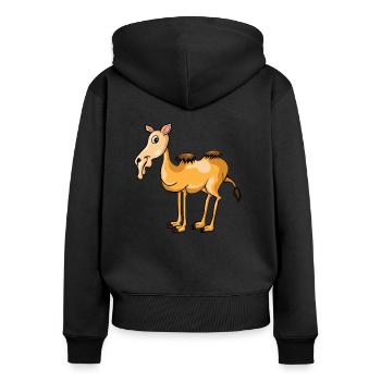 Kamel Karikatur lustige Kamele 2604 d - Frauen Premium Bio Zip Hoodie - Schwarz - Hinten - Julia (174cm)