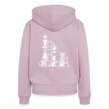 chess - Women's Premium Organic Zip Hoodie - dusky pink - Back - Julia (174cm)