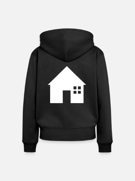 Haus - Frauen Premium Bio Zip Hoodie - Schwarz