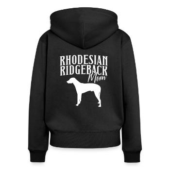 Rhodesian Ridgeback Dog Mom Gift - Women's Premium Organic Zip Hoodie - black - Back - Julia (174cm)