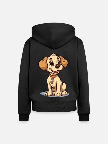 Niedliches Hundedesign für Hundebesitzer - Frauen Premium Bio Zip Hoodie - Schwarz