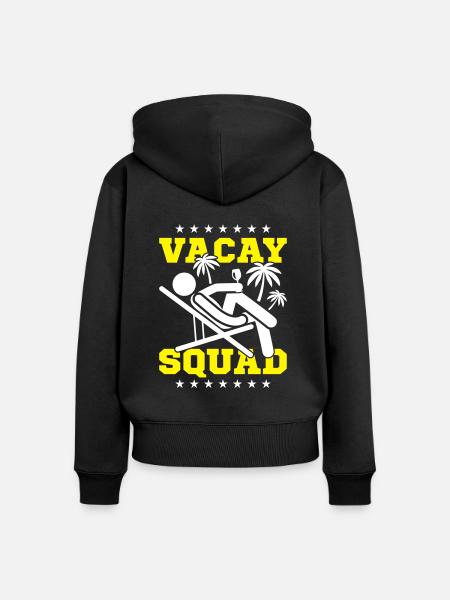vacay squad - Frauen Premium Bio Zip Hoodie - Schwarz