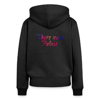 Shape your Future - You decide! - Women's Premium Organic Zip Hoodie - black - Back - Julia (174cm)