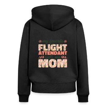 Stewardess Flight Attendant Flight Attendant Gift - Women's Premium Organic Zip Hoodie - black - Back - Julia (174cm)