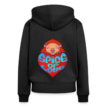 SPICE OF LOVE - Women's Premium Organic Zip Hoodie - black - Back - Julia (174cm)