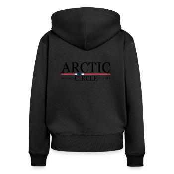 Arctic Circle Polarkreis Norway Norwegen - Frauen Premium Bio Zip Hoodie - Schwarz - Hinten - Julia (174cm)