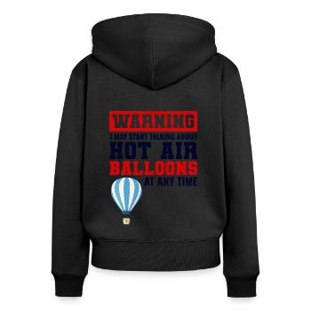 Heißluftballonfahrt Hopper Ballonfahrt Ballonfahrer - Frauen Premium Bio Zip Hoodie - Schwarz - Hinten - Julia (174cm)