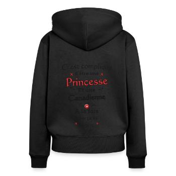 Canadian Princess - Women's Premium Organic Zip Hoodie - black - Back - Julia (174cm)