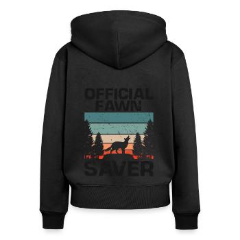 Conception de coyote pour les réacteurs de coyote - Sweat à capuche zippé Premium bio Femme - noir - Dos - Julia (174cm)