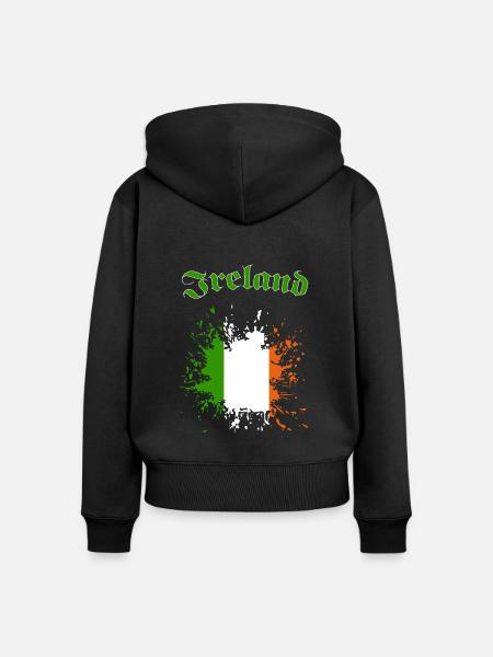 Ireland - Frauen Premium Bio Zip Hoodie - Schwarz