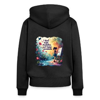 Oil Painting In Nature For Painters And Artists - Women's Premium Organic Zip Hoodie - black - Back - Julia (174cm)