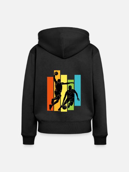 Dunking Basketball Basketballer - Frauen Premium Bio Zip Hoodie - Schwarz