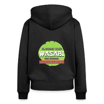 Wasabi Saveur Douleur Sushi Épicé Mangeur Épicé - Sweat à capuche zippé Premium bio Femme - noir - Dos - Julia (174cm)