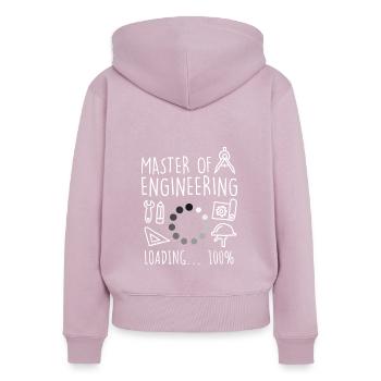 Master of Engineering Master's Degree - Women's Premium Organic Zip Hoodie - dusky pink - Back - Julia (174cm)