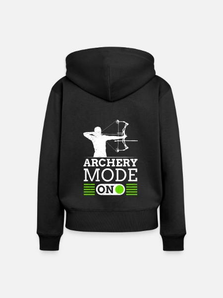 Archery Mode On Bogenschießen Compoundbogen - Frauen Premium Bio Zip Hoodie - Schwarz