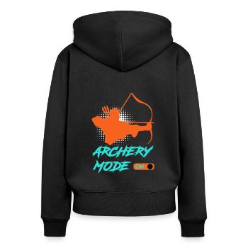 Mode tir à l’arc sur archer - Sweat à capuche zippé Premium bio Femme - noir - Dos - Julia (174cm)