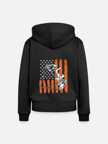 Compoundbogen Bogenschütze USA Bogenschießen - Frauen Premium Bio Zip Hoodie - Schwarz