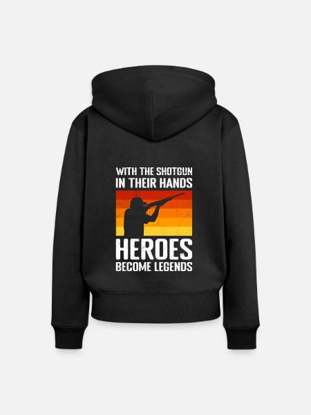 Tontaubenschießen - Frauen Premium Bio Zip Hoodie - Schwarz