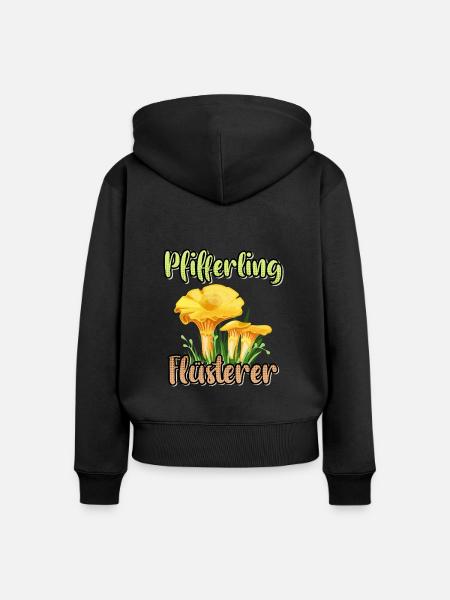 Pfifferling Flüsterer Pilzsammler Pfifferling - Frauen Premium Bio Zip Hoodie - Schwarz