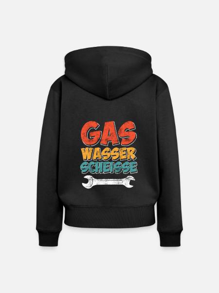 Gas Wasser Scheiße - Frauen Premium Bio Zip Hoodie - Schwarz