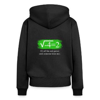 Mathématiques amusantes disant des nombres complexes - Sweat à capuche zippé Premium bio Femme - noir - Dos - Julia (174cm)