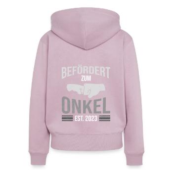 Befördert zum Onkel 2023 - Frauen Premium Bio Zip Hoodie - Altrosa - Hinten - Julia (174cm)
