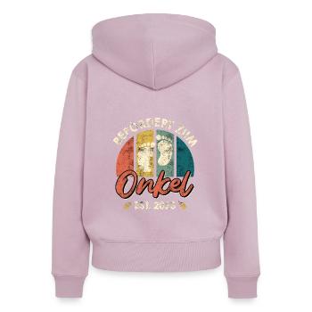 Befördert zum Onkel 2023 - Frauen Premium Bio Zip Hoodie - Altrosa - Hinten - Julia (174cm)