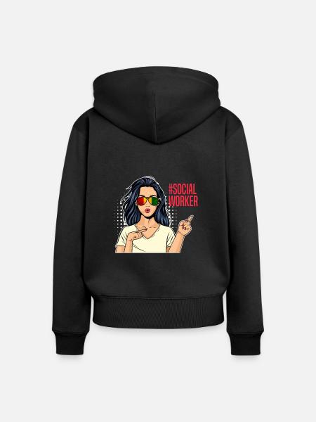 Afrika Ich bin Sozialarbeiterin - Frauen Premium Bio Zip Hoodie - Schwarz