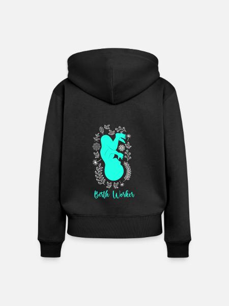 Geburtshelfer ich bin eine Hebamme - Frauen Premium Bio Zip Hoodie - Schwarz