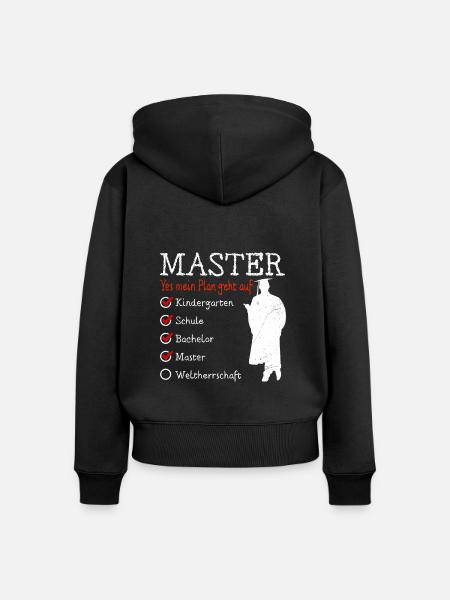 Kindergarten Weltherrschaft Master Abschluss - Frauen Premium Bio Zip Hoodie - Schwarz