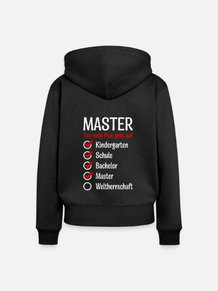 Kindergarten Weltherrschaft Master Abschluss - Frauen Premium Bio Zip Hoodie - Schwarz