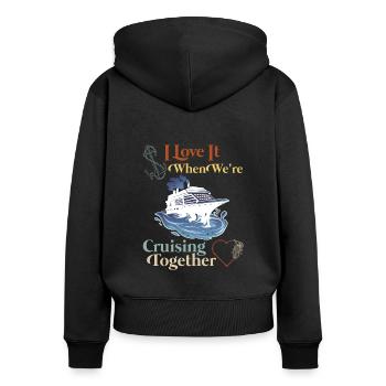 Cruising Together Cruise Holiday Spring Break - Women's Premium Organic Zip Hoodie - black - Back - Julia (174cm)
