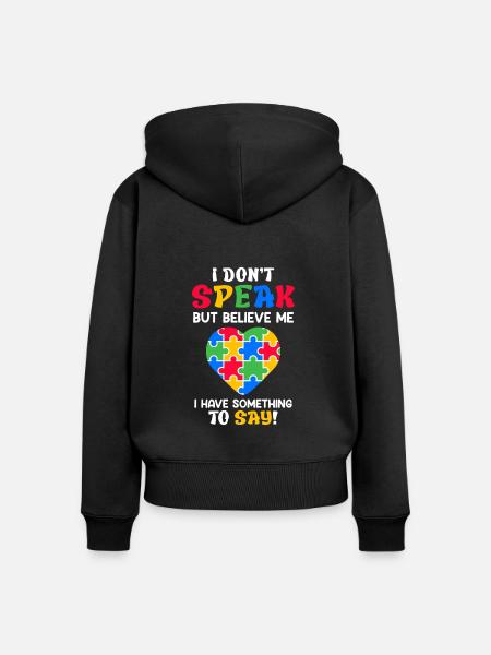Autismus Bewusstsein autistisches Kind - Frauen Premium Bio Zip Hoodie - Schwarz