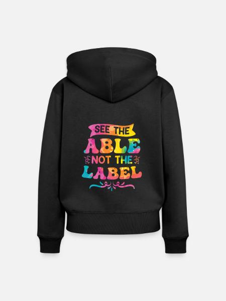 Inklusion benachteiligte Kinder Akzeptanz - Frauen Premium Bio Zip Hoodie - Schwarz
