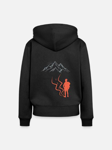 klettern Bergsteiger Wanderer Summit - Frauen Premium Bio Zip Hoodie - Schwarz